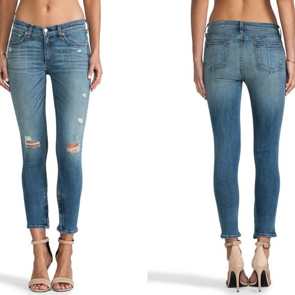 Rag & Bone Jean The ZIPPER CAPRI Crop Skinny Jeans